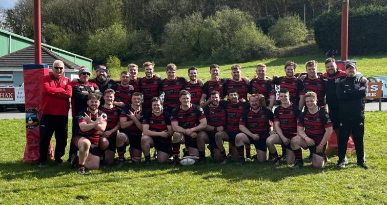 Tenby United celebrate promotion